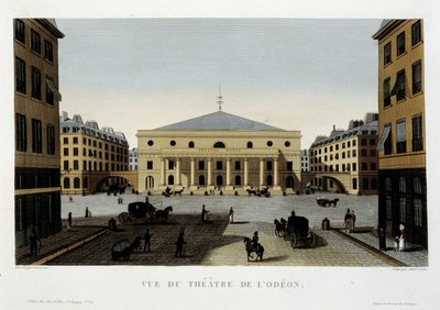 View of the theatre of the Odeon - in “Vues de Paris” by Courvoisier by Henri Courvoisier Voisin