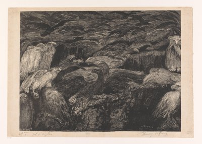 Group of Birds of Prey by Henri De Groux (signed by artist)