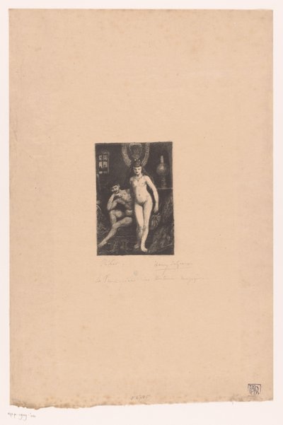Standing Naked Woman and Sitting Naked Man by Henri De Groux (signed by artist)