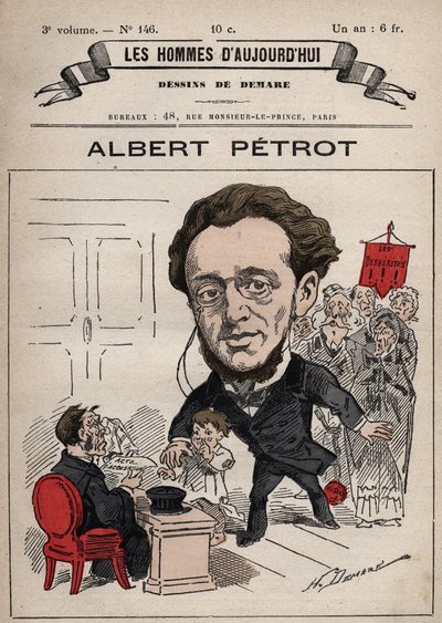 Cartoon of Albert Petrot 1837-1897 from 