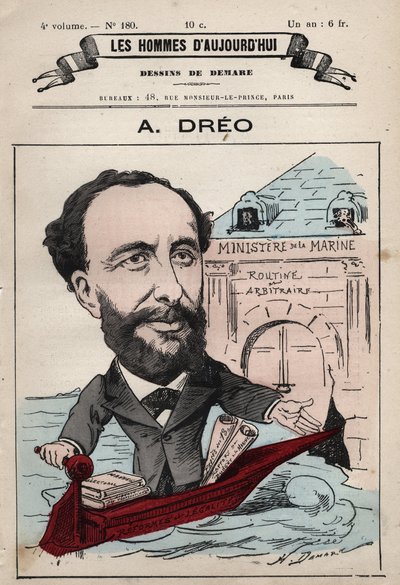 Cartoon of Amaury Dreo 1829-1882 from 