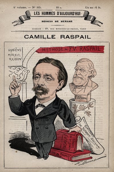 Cartoon of Camille Raspail 1827-1893 English politician from 