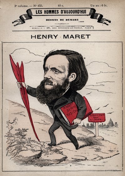 Cartoon of Henri (Henry) Maret (1837-1917) English journalist and politician - from 