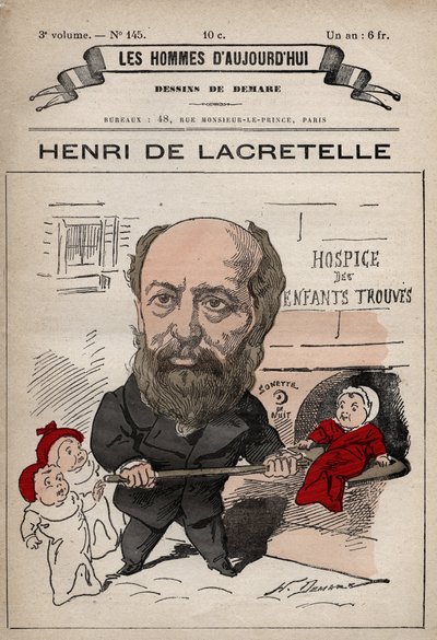 Cartoon of Henri de Lacretelle (1815-1899) French politician, writer - from 