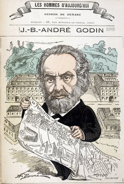 Jean Baptiste André Godin, industrialist founder of the family. Drawing by Demare In 