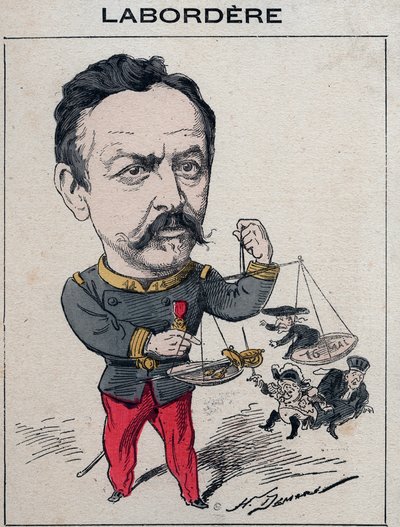 Jean Marie Arthur Labordere, French Military man, politician, senator for the Seine - Cartoon by Henri Demare in 