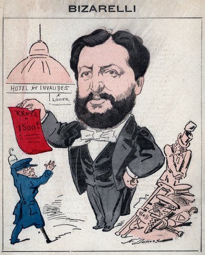 Louis Bizarelli, French Politician - Cartoon by Henri Demare in 
