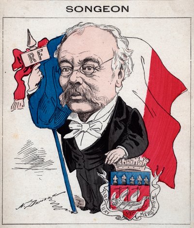 Portrait of Jacques Songeon, Former President of the Municipal Council of Paris - Caricature by Henri Demare in 