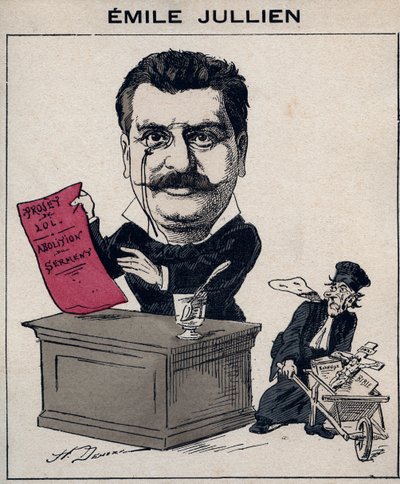 Portrait of Philippe Emile Jullien (1845-1912), French politician - Cartoon by Henri Demare in 