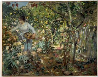 Garden of Roses in Monaco. Painting by Henri Edmond Cross by Henri Edmond Cross
