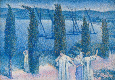 Nocturne with Cypresses by Henri Edmond Cross