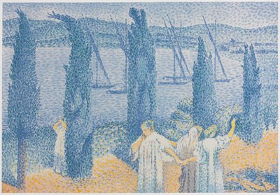 The Promenade Landscape with Cypresses by Henri Edmond Cross