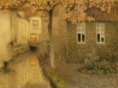 A Canal in Bruges at Dusk, c. 1898 by Henri Eugene Augustin Le Sidaner