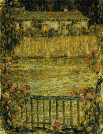 A House by the Water at Dusk by Henri Eugene Augustin Le Sidaner
