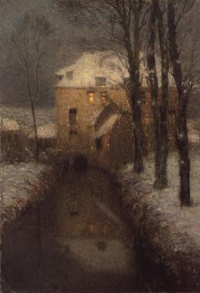 A House in Winter by Henri Eugene Augustin Le Sidaner