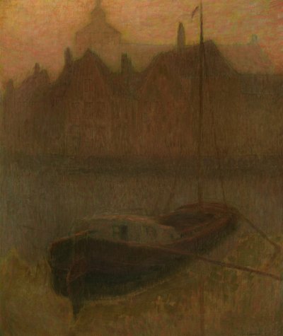 Boat on the Canal (Morning) by Henri Eugene Augustin Le Sidaner