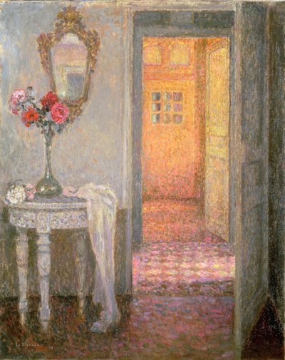 Interior of a Hallway by Henri Eugene Augustin Le Sidaner