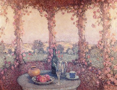 The Table under the Arbor by Henri Eugene Augustin Le Sidaner