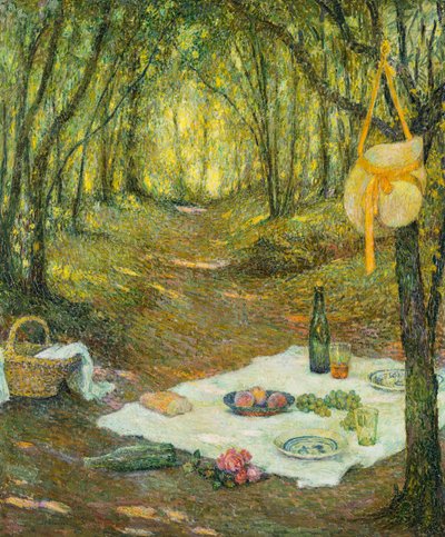 The Snack in the Woods, Gerberoy by Henri Eugene Augustin Le Sidaner