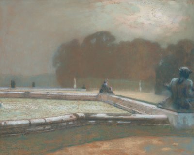 Statues, The Garden at Versailles by Henri Eugene Augustin Le Sidaner