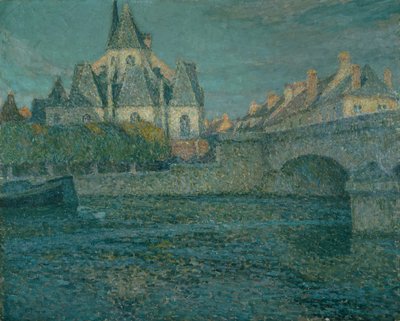 The Church at Nemours, France by Henri Eugene Augustin Le Sidaner