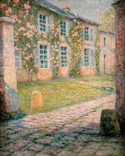 The House with Roses, Versailles by Henri Eugene Augustin Le Sidaner