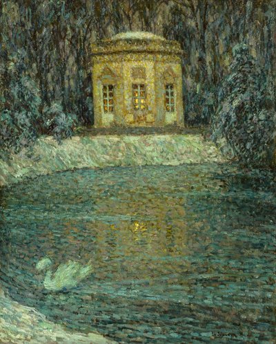 The Music Pavilion Under the Snow by Henri Eugene Augustin Le Sidaner