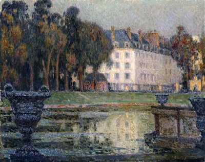 The Neptune Fountain in Twilight by Henri Eugene Augustin Le Sidaner