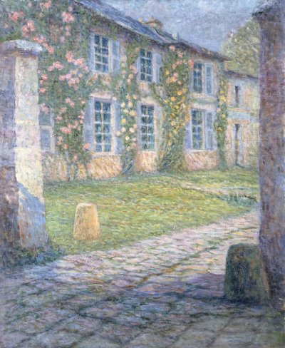 The Rose House in Versailles by Henri Eugene Augustin Le Sidaner