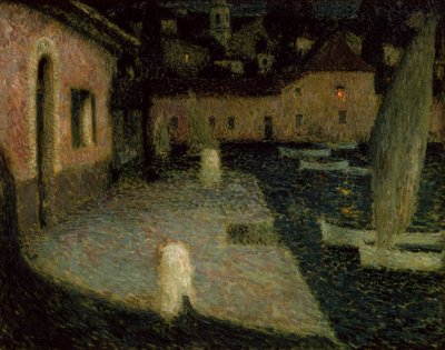The Small Port, Twilight by Henri Eugene Augustin Le Sidaner