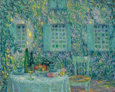 The Table. The Sun on the Leaves, Gerberoy by Henri Eugene Augustin Le Sidaner