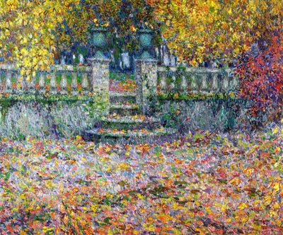 The Terrace in the Autumn, Gerberoy by Henri Eugene Augustin Le Sidaner