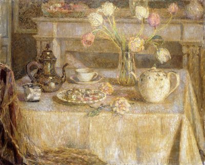 The White Tablecloth by Henri Eugene Augustin Le Sidaner