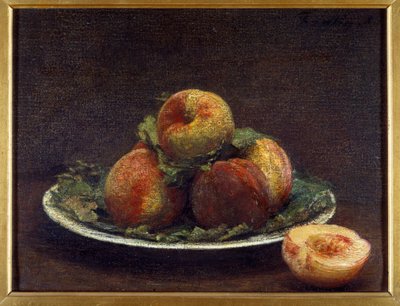 A Plate of Peaches by Ignace Henri Jean Fantin Latour