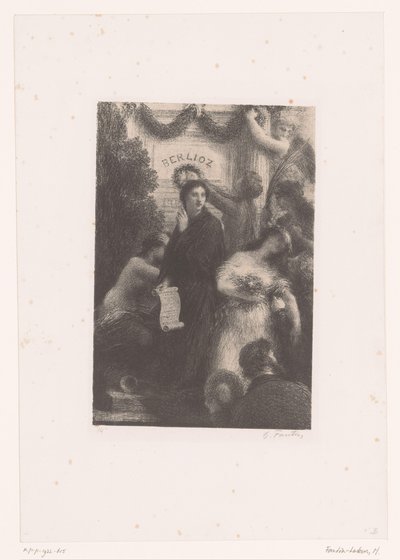 Allegorical Figures at the Tomb of Berlioz (Apotheosis) (Life and Works of Hector Berlioz) by Ignace Henri Jean Fantin Latour