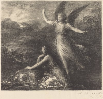 Debut from "Paradise and the Peri" (2nd plate) by Ignace Henri Jean Fantin Latour