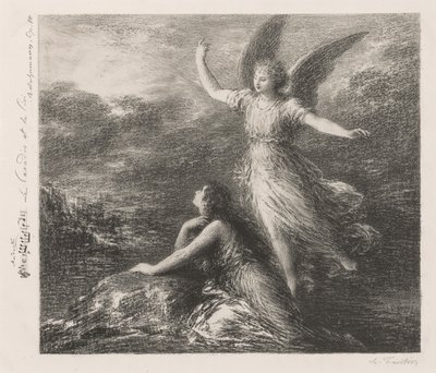 Debut from Paradise and the Peri (Second Plate) by Ignace Henri Jean Fantin Latour