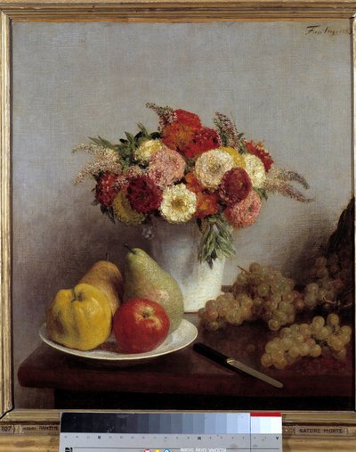 Flowers and Fruits by Henri Fantin-Latour by Ignace Henri Jean Fantin Latour