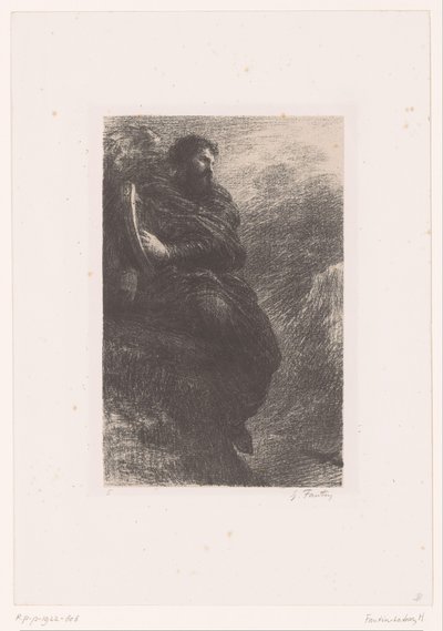 Harold Playing His Harp in the Mountains (Life and Works of Hector Berlioz) by Ignace Henri Jean Fantin Latour