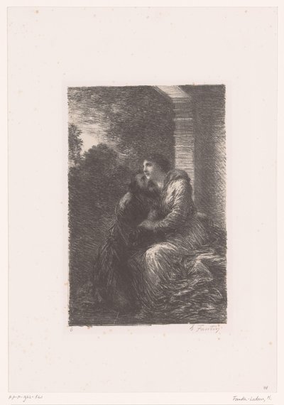 Lohengrin and Elsa Embrace in the Bridal Suite by Ignace Henri Jean Fantin Latour