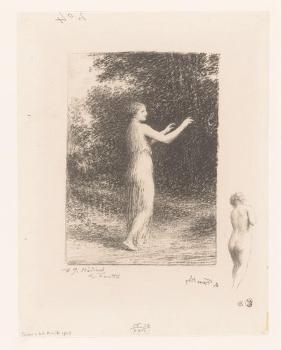 Virgin of Lycus Walking in Nature by Ignace Henri Jean Fantin Latour
