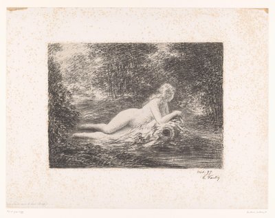 Nymph with Water Jug by a Forest Stream by Ignace Henri Jean Fantin Latour