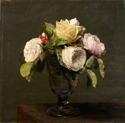 Roses in a Wine Glass by Ignace Henri Jean Fantin Latour