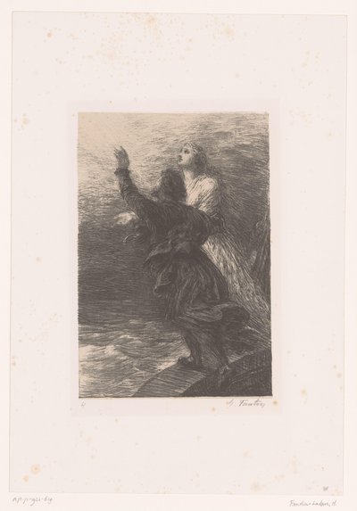 Senta and the Dutchman Ascend to Heaven (The Flying Dutchman, Act III, Ascension of Senta and the Dutchman, Life and Works of Richard Wagner) by Ignace Henri Jean Fantin Latour