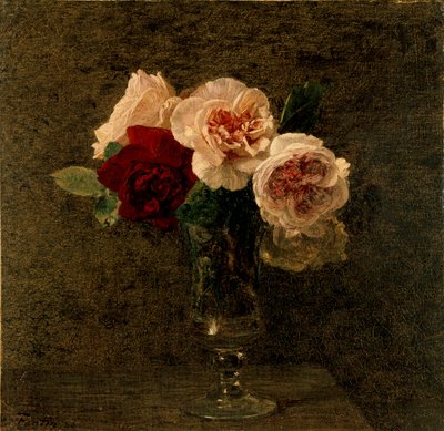 Still Life: Pink and Red Roses, 1886 by Ignace Henri Jean Fantin Latour