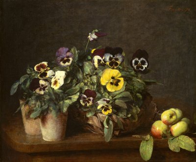 Still Life with Pansies by Ignace Henri Jean Fantin Latour