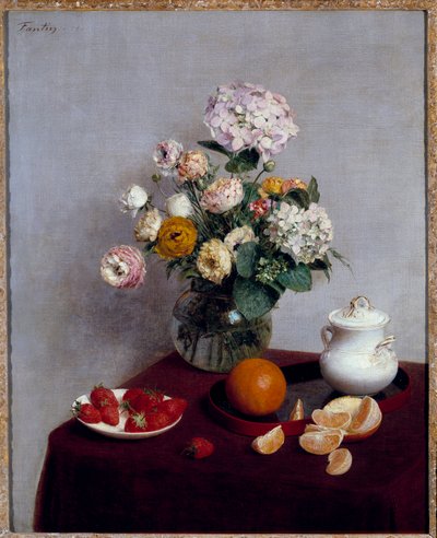 Summer Flowers and Fruits by Ignace Henri Jean Fantin Latour