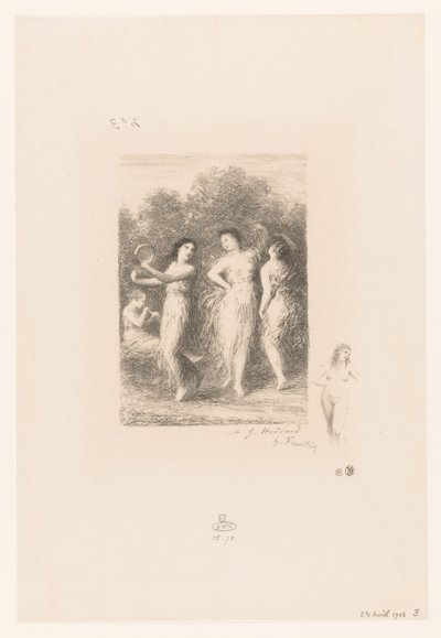 Four Young Women Dancing and Making Music by Ignace Henri Jean Fantin Latour