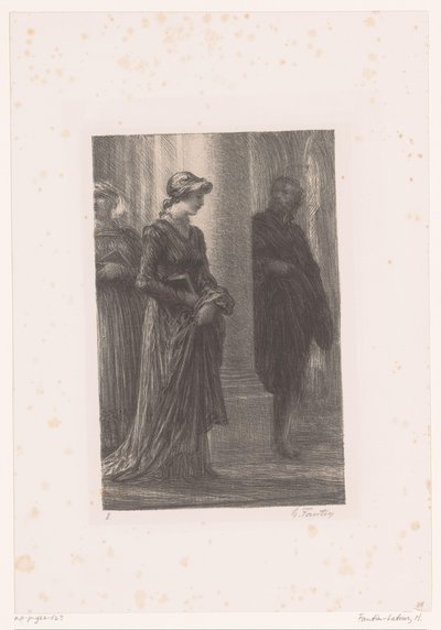 Walther von Stolzing Notices Eva Pogner in the Church by Ignace Henri Jean Fantin Latour