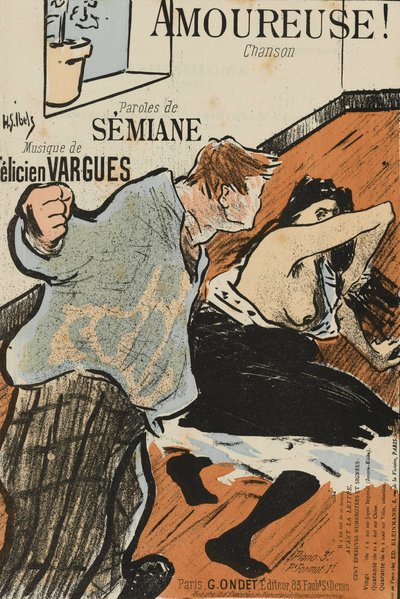 Cover of the score of Amoureuse! by Felicien Vargues by Henri Gabriel Ibels
